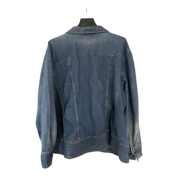 PENNINGTONS Jean Jacket Womens 3X Denim Blue Casual Button Up Plus Size - Picture 2 of 12